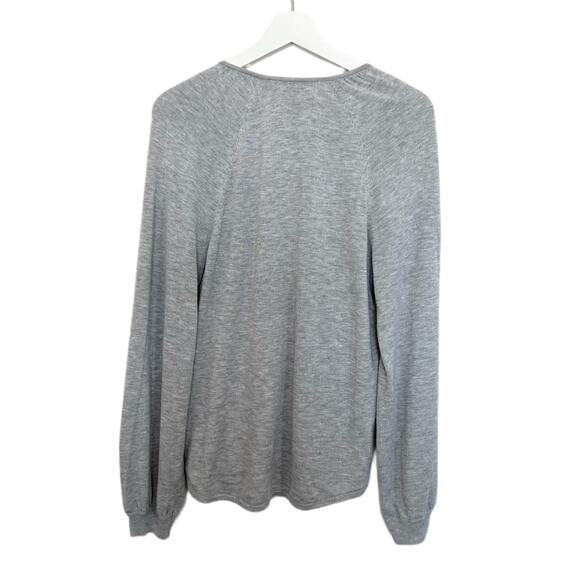 Chelsea28 Grey Blouson Sleeve Cashmere Blend Sweater Small Old Money Minimalist - Picture 3 of 9